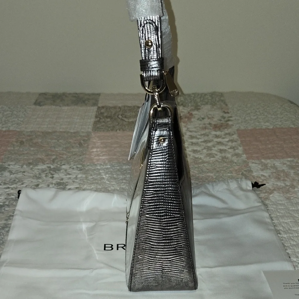 NWT Brahmin ESME Shoulder Bag In Chrome Tamar - Picture 8 of 15